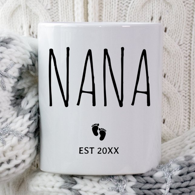Taza De Café Nana Est 2025 Nana Be Gifts New Nana Pregnancy (Subido por el creador)