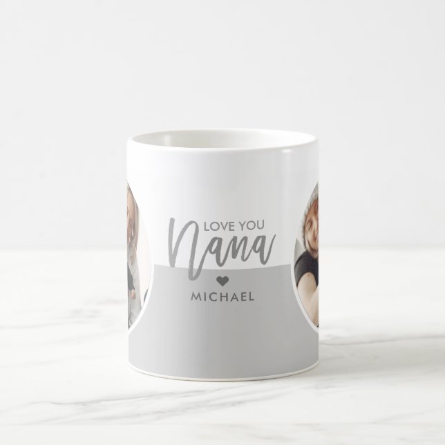 Taza De Café Nana Gray and White 2-Photo (Centro)