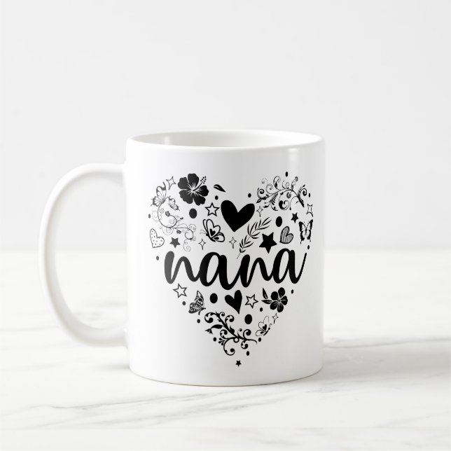 Taza De Café Nana Mugs, Nana Heart Mugs, Nana Mug, Abuela (Izquierda)