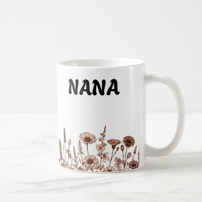 Taza De Café Nana Trendy Floral Design (Derecha)