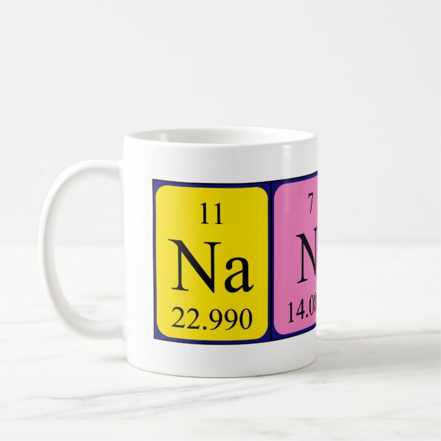 Taza De Café Nanci periódica nombre de tabla mug (Izquierda)