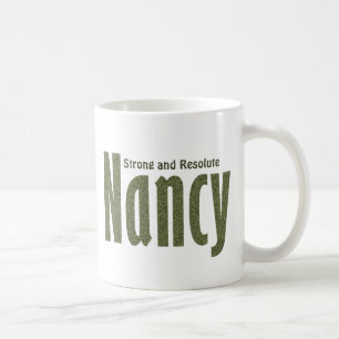 Taza De Café "Nancy" personalizada en camuflaje verde del ejérc