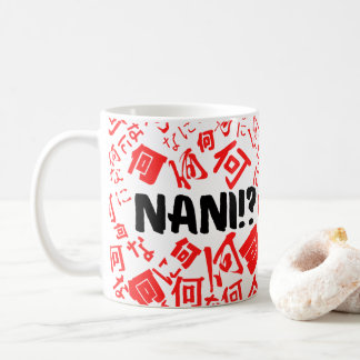 Taza De Café Nani con letras kanji japonesas e Hiragana