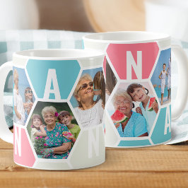 Taza De Café Nanna 5 Foto Editable 5 Letra Honeycomb