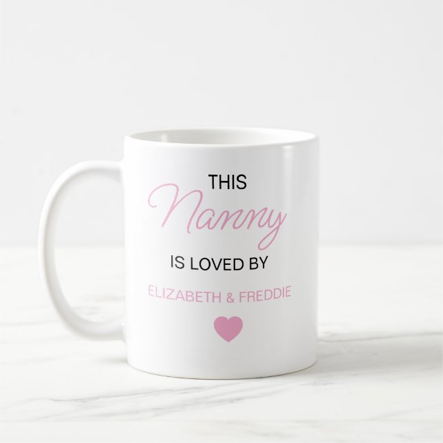 Taza De Café Nanny Mug personalizada, Nannie Nanna Gifts, Perso (Izquierda)