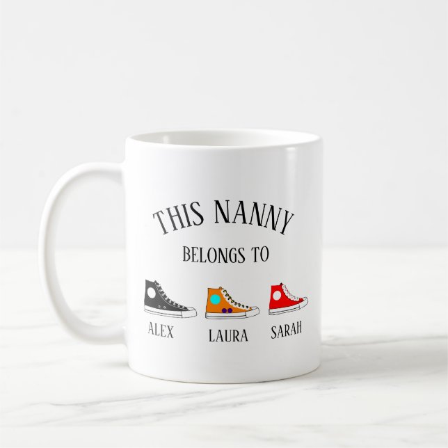 Taza De Café Nanny Mug personalizada, Nanny Gift Coffee Mug, (Izquierda)