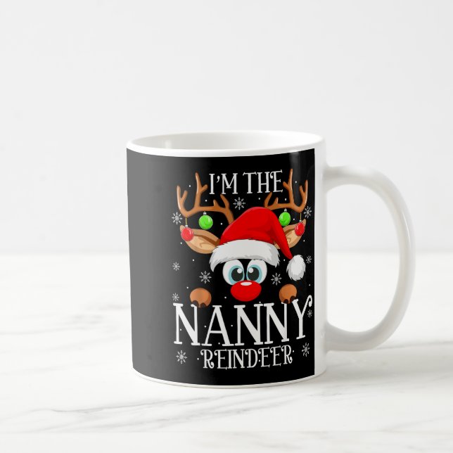 Taza De Café Nanny Reindeer Christmas Family Matching Group Fun (Derecha)