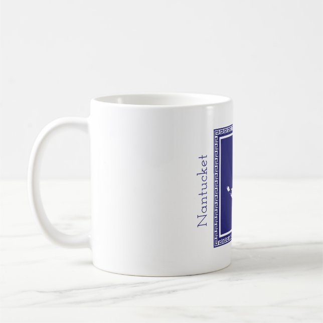 Taza De Café Nantucket azul y blanco Love Mug (Izquierda)