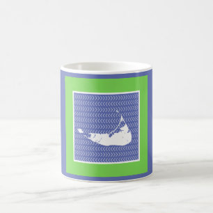 Taza De Café Nantucket gráfico a mano Mug de patrón ilustrado