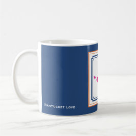 Taza De Café Nantucket Island Coffee Mug en azul, blanco, rosa