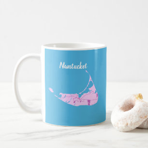 Taza De Café Nantucket Island Map Painting Mug