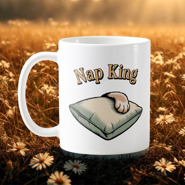 Taza De Café Nap King | Cozy Dog Dad Humor   (Subido por el creador)