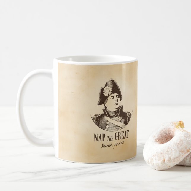 Taza De Café Nap the Great Napoleon Funny (Con donut)
