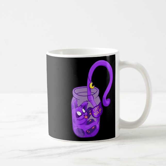 Taza De Café Napa del gato de la cara de la luna - Gato lindo (Derecha)