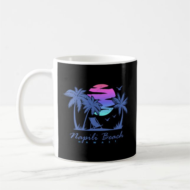 Taza De Café Napili Beach Hawaii Vacaciones Familiares Sunset (Izquierda)