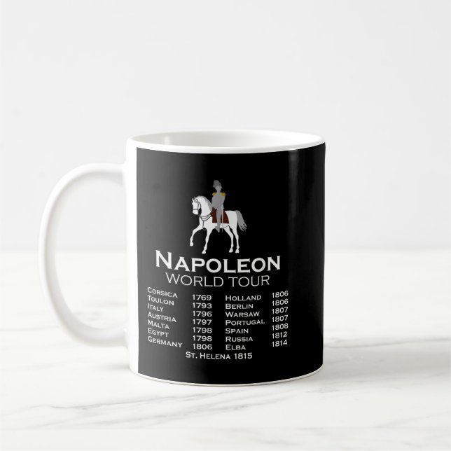 Taza De Café Napoleón Bonaparte Recorrido Mundial Chiste de His (Izquierda)