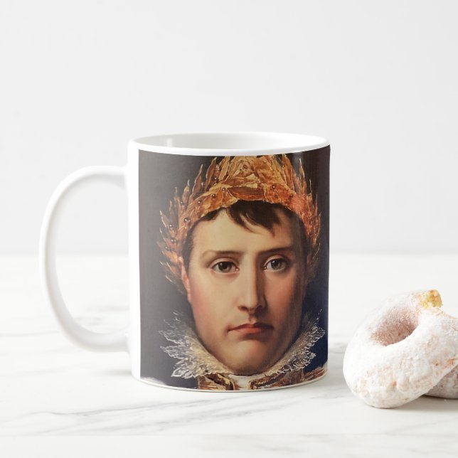 Taza De Café Napoleón Laurel-Wreath coronó héroe (Con donut)