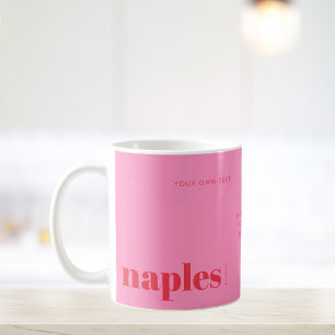 Taza De Café Nápoles Florida rosa moderno
