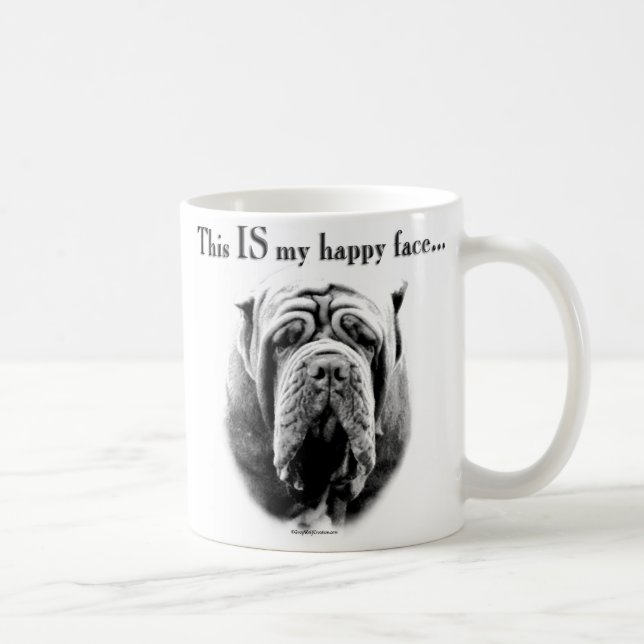 Taza De Café Napolitano Mastiff Happy Face (Derecha)