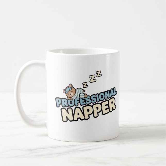 Taza De Café Napper Mug Profesional - Oso Personalizado Cuidado (Izquierda)