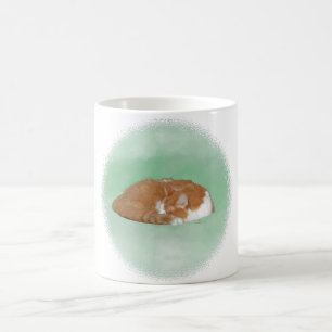 Taza De Café Napping Naranja Kitty