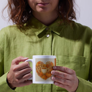 Taza De Café naranja Acogedor ambiente otoñal cacao Calabaza Ho