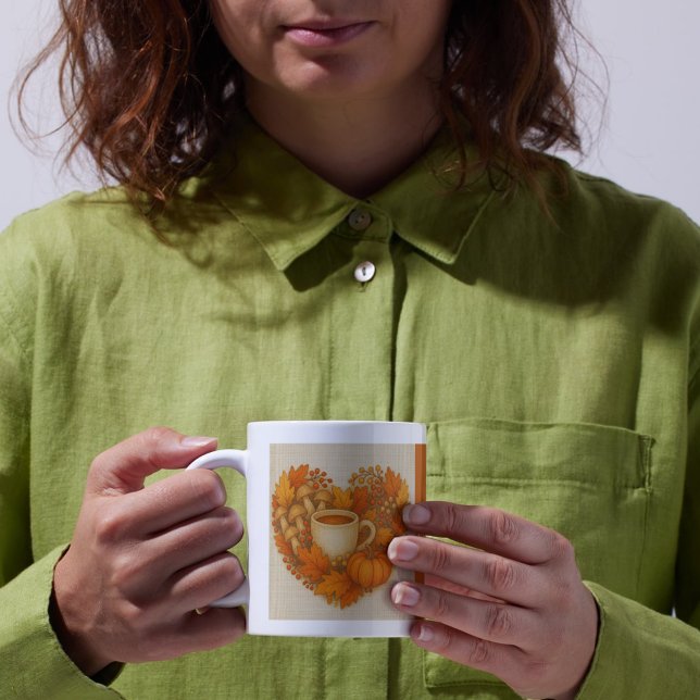 Taza De Café naranja Acogedor ambiente otoñal cacao Calabaza Ho (Subido por el creador)