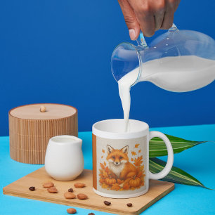 Taza De Café naranja acogedor ambiente otoñal zorro calabaza ho