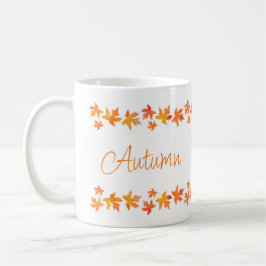 Taza De Café Naranja amarillo acuarela arce deja garland