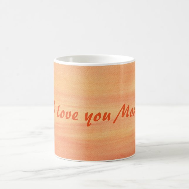 Taza De Café Naranja Amarillo Amanecer te amo Mamá Mugs (Centro)
