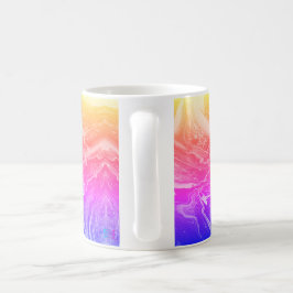 Taza De Café Naranja amarillo brillante café rosa morado tazón