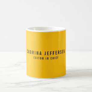 Taza De Café Naranja amarillo minimalista elegante y único