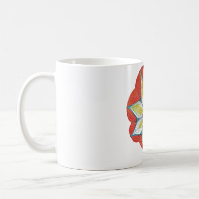 Taza De Café Naranja amarillo Waterolor Mandala Classic White M (Izquierda)