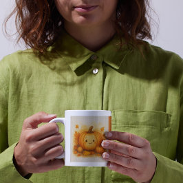 Taza De Café naranja Ambiente acogedor de otoño Hojas de calaba