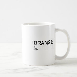 Taza De Café Naranja anti-trump nuevo y estúpido