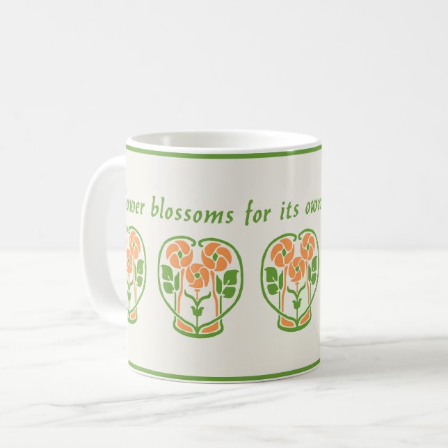 Taza De Café Naranja Art Nouveau Flowers Coffee Mug (Anverso izquierdo)
