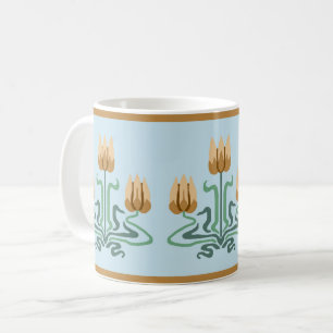 Taza De Café Naranja Art Nouveau Tulip Trio Coffee Mug