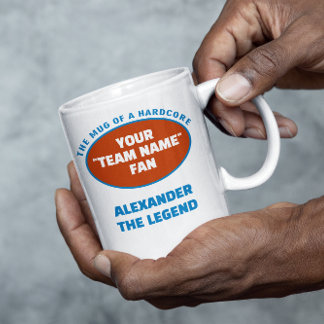 Taza De Café Naranja Azul Fan Fan