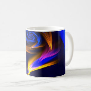 Taza De Café Naranja azul forma vórtice abstracto