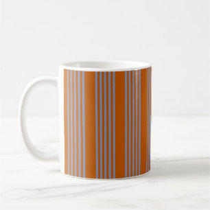Taza De Café Naranja azul-gris y quemado de cinco rayas