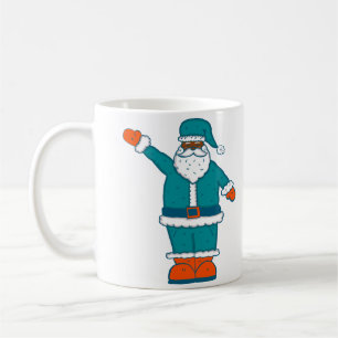 Taza De Café naranja azul verde azulado navidades negro santa c