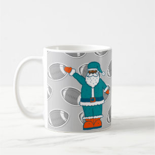 Taza De Café naranja azul verde azulado xmas negro santa claus