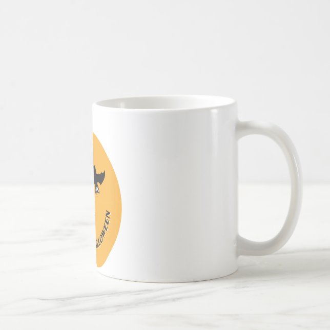 Taza De Café Naranja Bats de Halloween (Derecha)