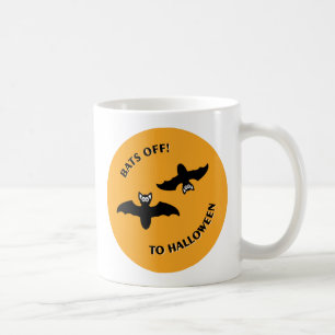 Taza De Café Naranja Bats de Halloween