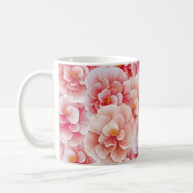 Taza De Café Naranja Begonia Flowers (Izquierda)