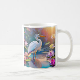 Taza De Café Naranja Billing White Heron Fantasy Bird