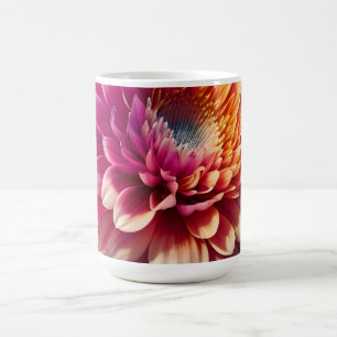 Taza De Café Naranja blanco amarillo rosa morado azul dahlia fl