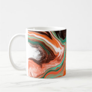 Taza De Café Naranja Brown Resumen Arte moderno
