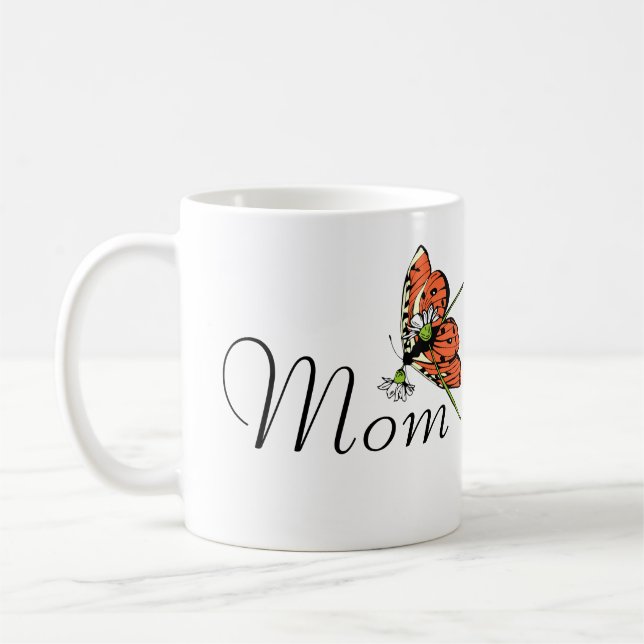 Taza De Café Naranja Butterfly Dairy Mom (Izquierda)