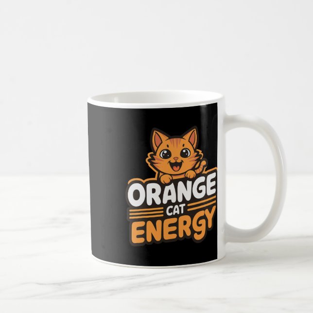 Taza De Café Naranja Cat Energy (Derecha)
